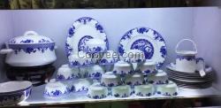 供应56头套装餐具 青花釉中陶瓷餐具