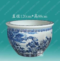 供应手工1.2米陶瓷大缸 青花瓷鱼缸