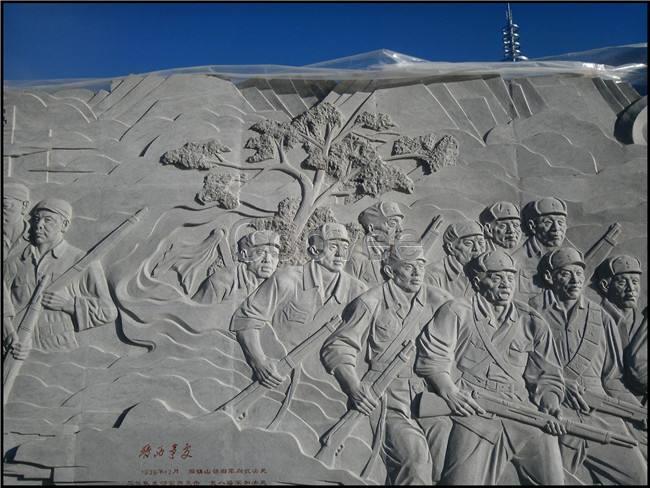 人物题材浮雕革命历史故事浮雕设计八路军人物