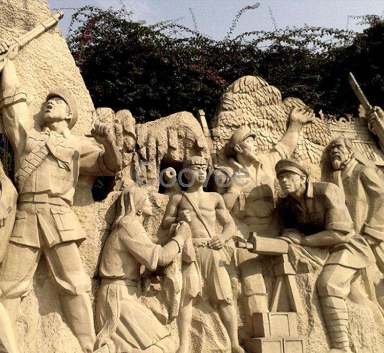 人物题材浮雕革命历史故事浮雕设计八路军人物