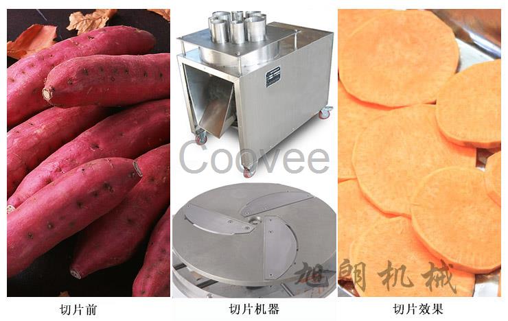 旭朗机械红薯切片机不锈钢直口果蔬食品切片机