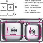 亮天下三槽水槽双槽加厚不锈钢洗菜盆