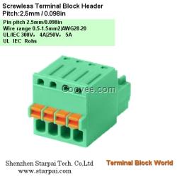 免螺钉式接线端子 间距2.5mm