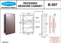 Bobrick  B-397保必丽入墙式医药箱