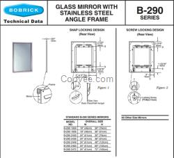 Bobrick B-290 2436保必丽焊接框架镜子