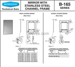 Bobrick B-165 1836保必丽沟槽框架镜子