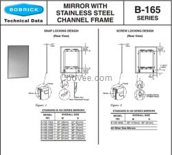 Bobrick B-165 1830保必丽沟槽框架镜子