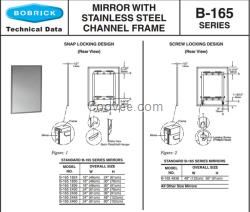 Bobrick B-165 1824保必丽沟槽框架镜子