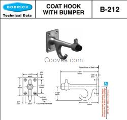Bobrick B-212保必丽衣帽钩和门挡