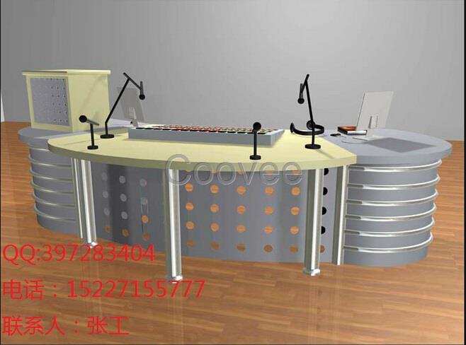 2017厂家定制演播桌访谈桌播音桌直播桌广播桌导播桌新闻桌